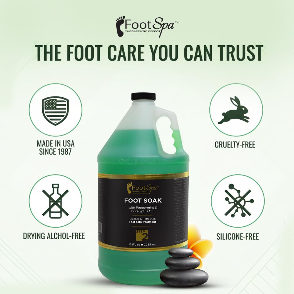 Authentic USA imported FootSpa liquid back label showing ingredient directions