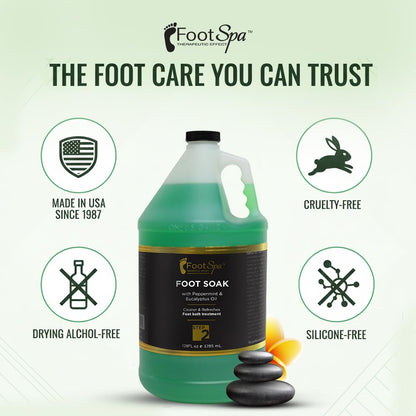 Authentic USA imported FootSpa liquid back label showing ingredient directions