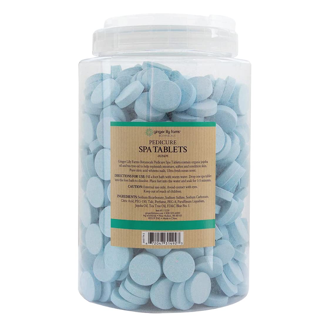 Ginger Lily Farms natural foot care tablets dissolving in warm water bath