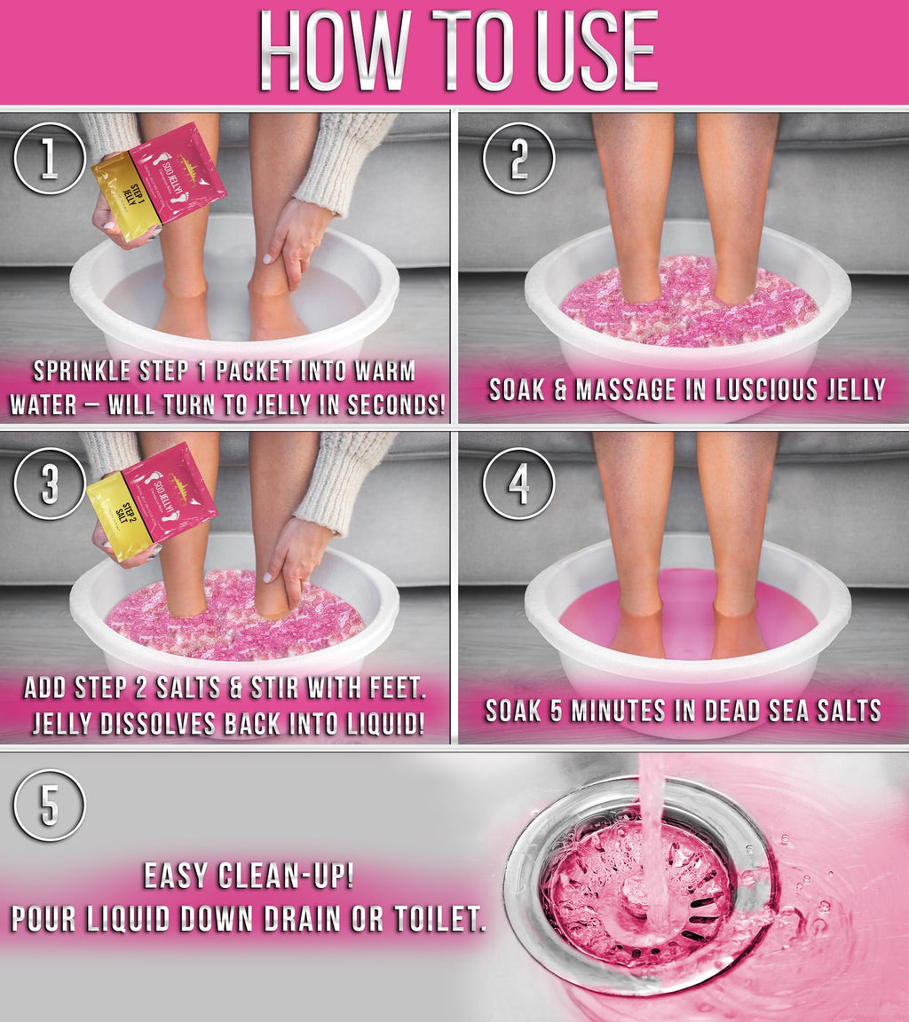 Soften dry cracked feet with crystal jelly spa soak