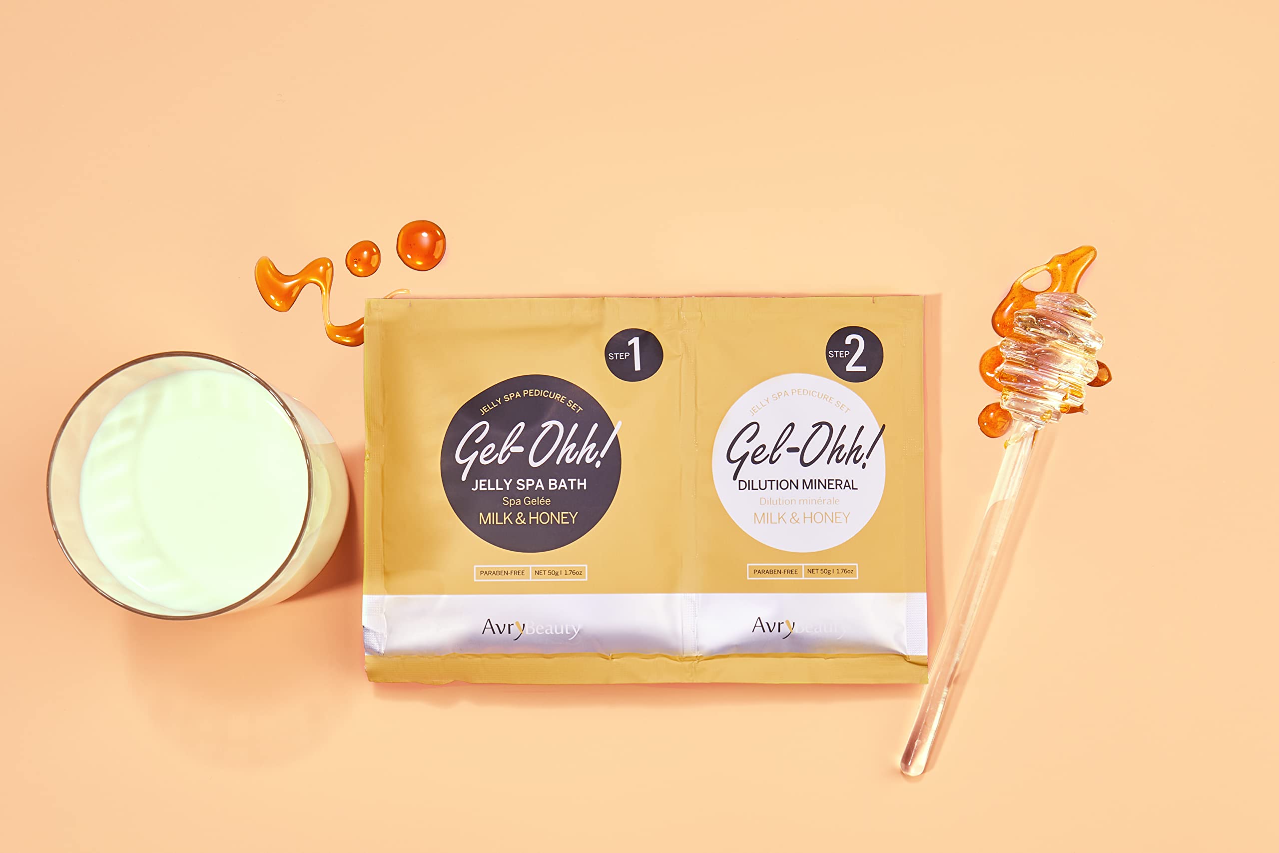 Milk and honey scented jelly spa pedicure kit