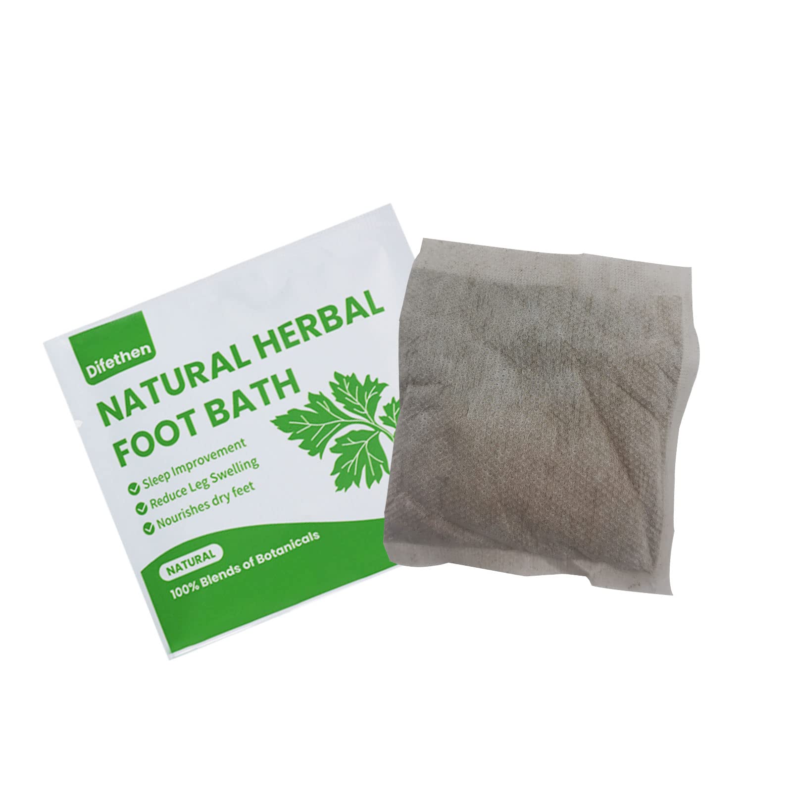 Close up of individual herbal foot bath sachets