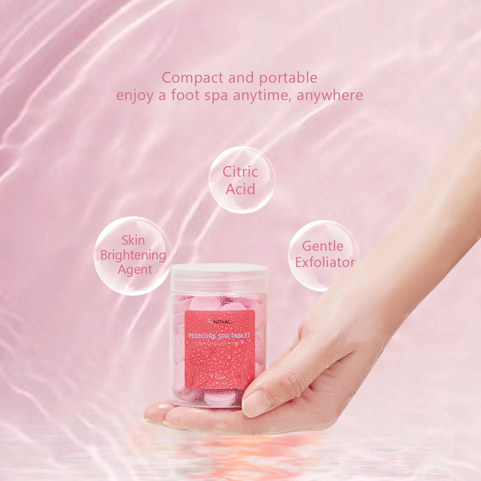 Person using Noval pedicure tablet for home foot spa