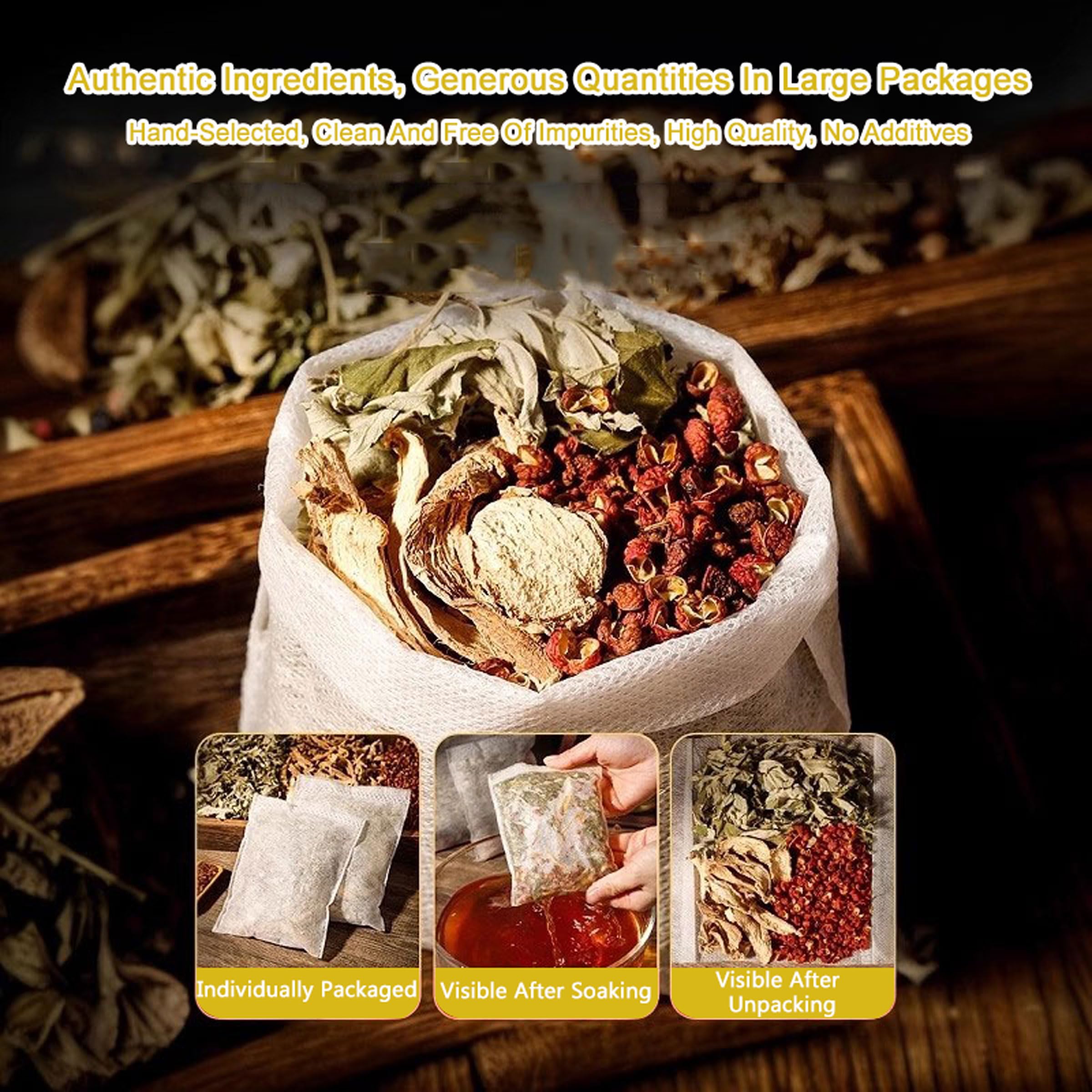 Close up of Skvskv herbal foot soak individual tea bag