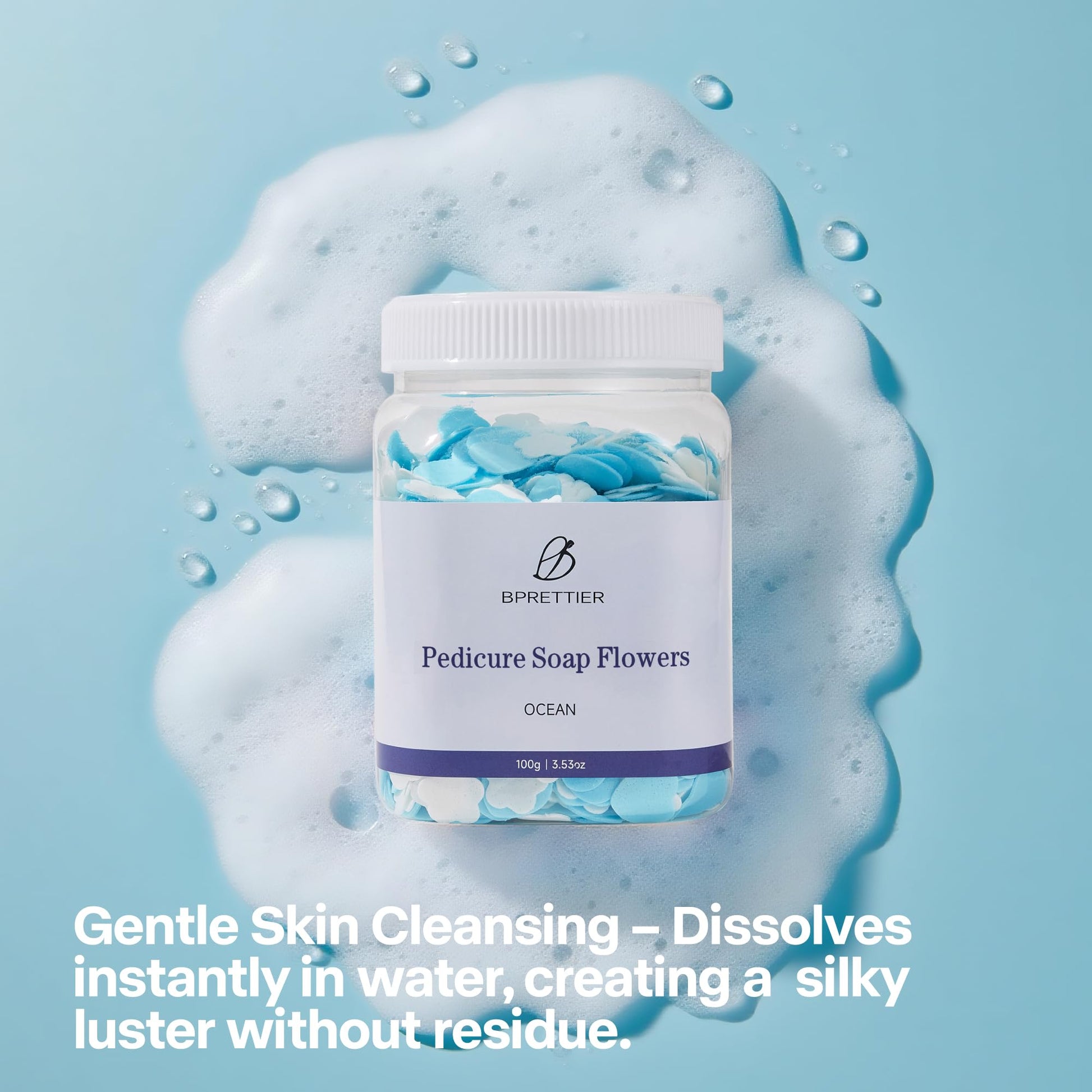 Authentic BPrettier foot soak petals packaging detail