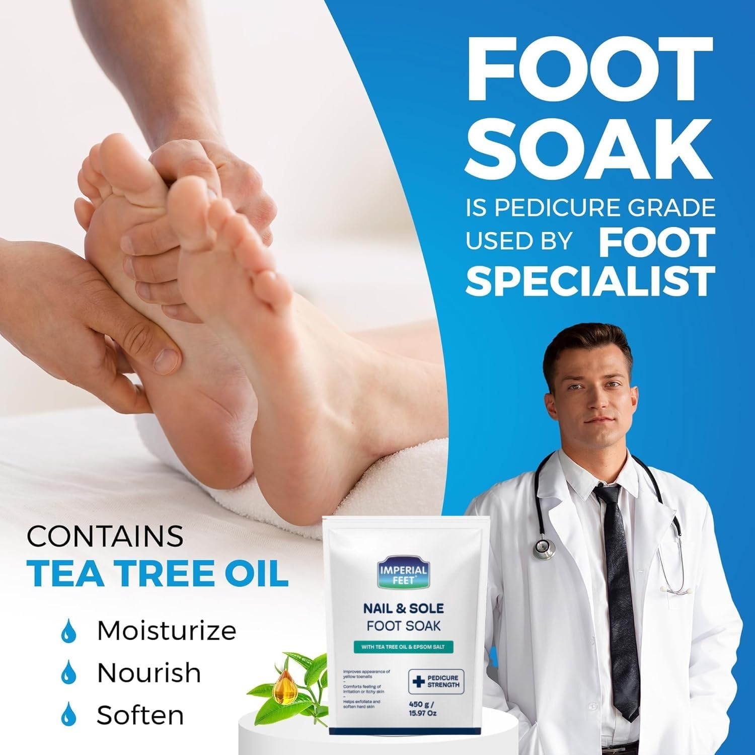 Top view of Imperial Feet 16 Ounces foot soak bag