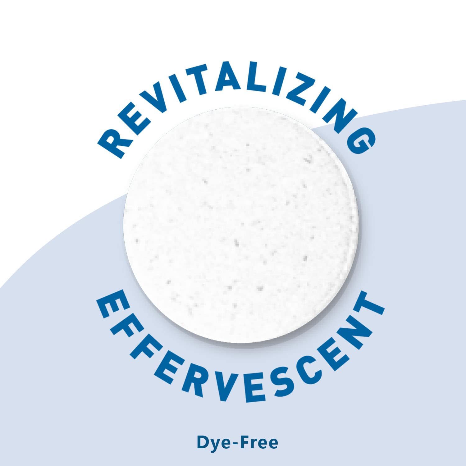 Close up of a dissolving effervescent tablet for diabetic foot rehydration care.