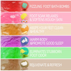 Top-down flat lay of the complete 12 pack foot spa set