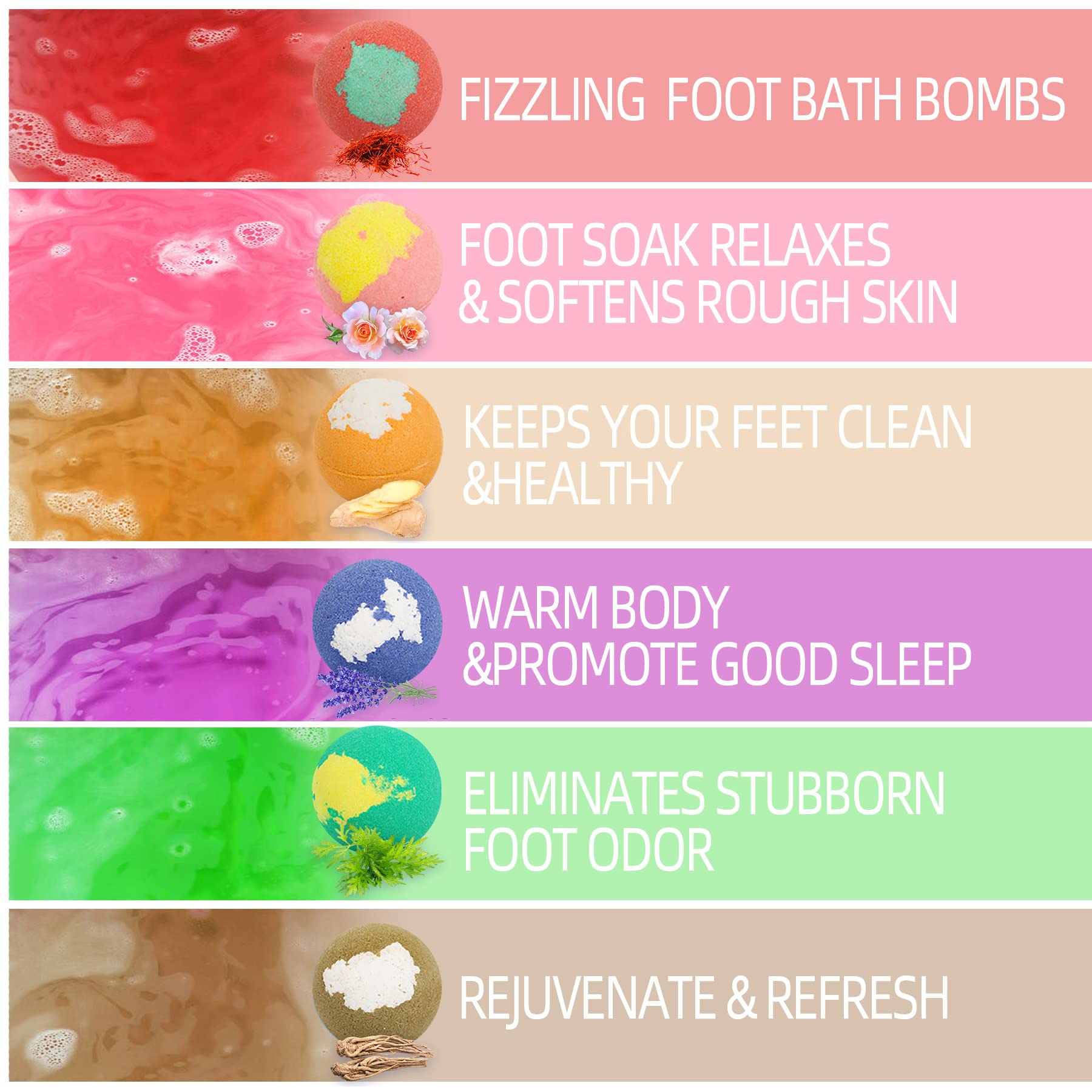Top view of Magiherbe foot soak bombs for dry cracked feet