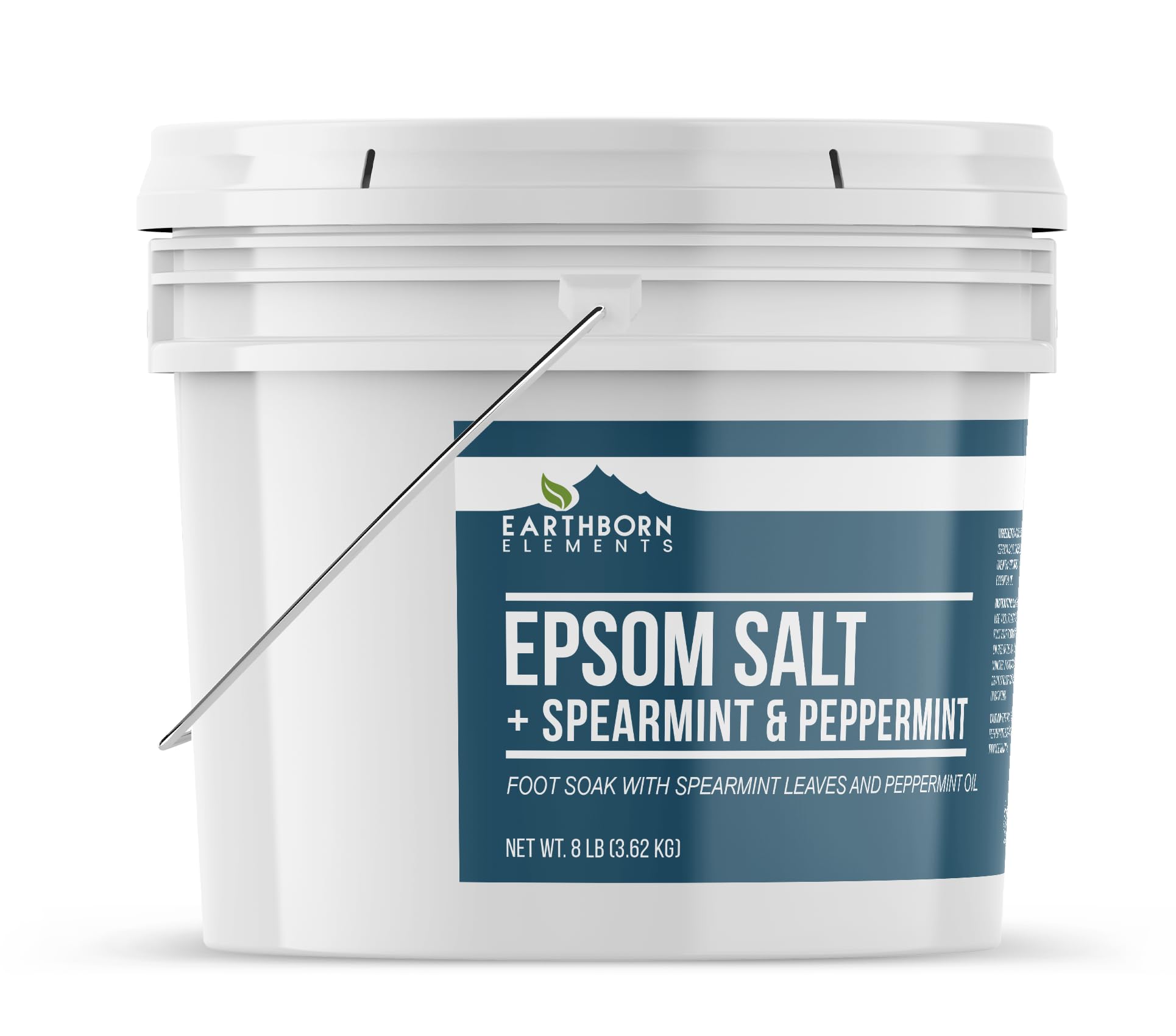 8 pound bucket of Earthborn Elements foot soak for authentic home spa care.