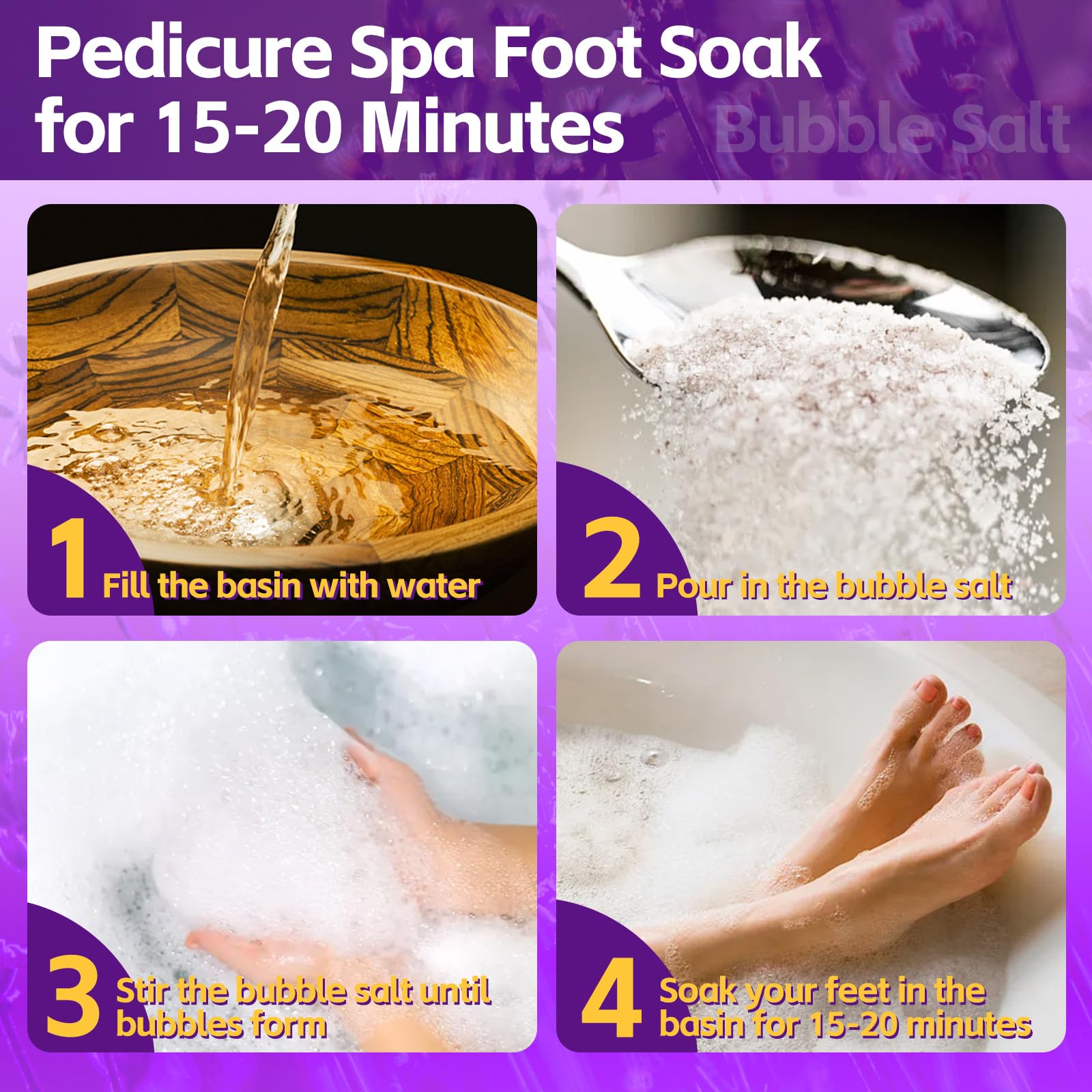 Individual 30 gram packets of nbc BeautiLab foot soak