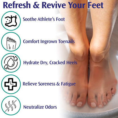 PediFix Epsom salt and tea tree oil formula box showcasing imported product authentication details