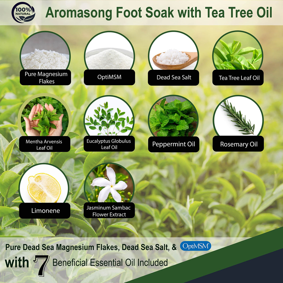 Aromasong Foot Soak pouch in an at-home spa setting