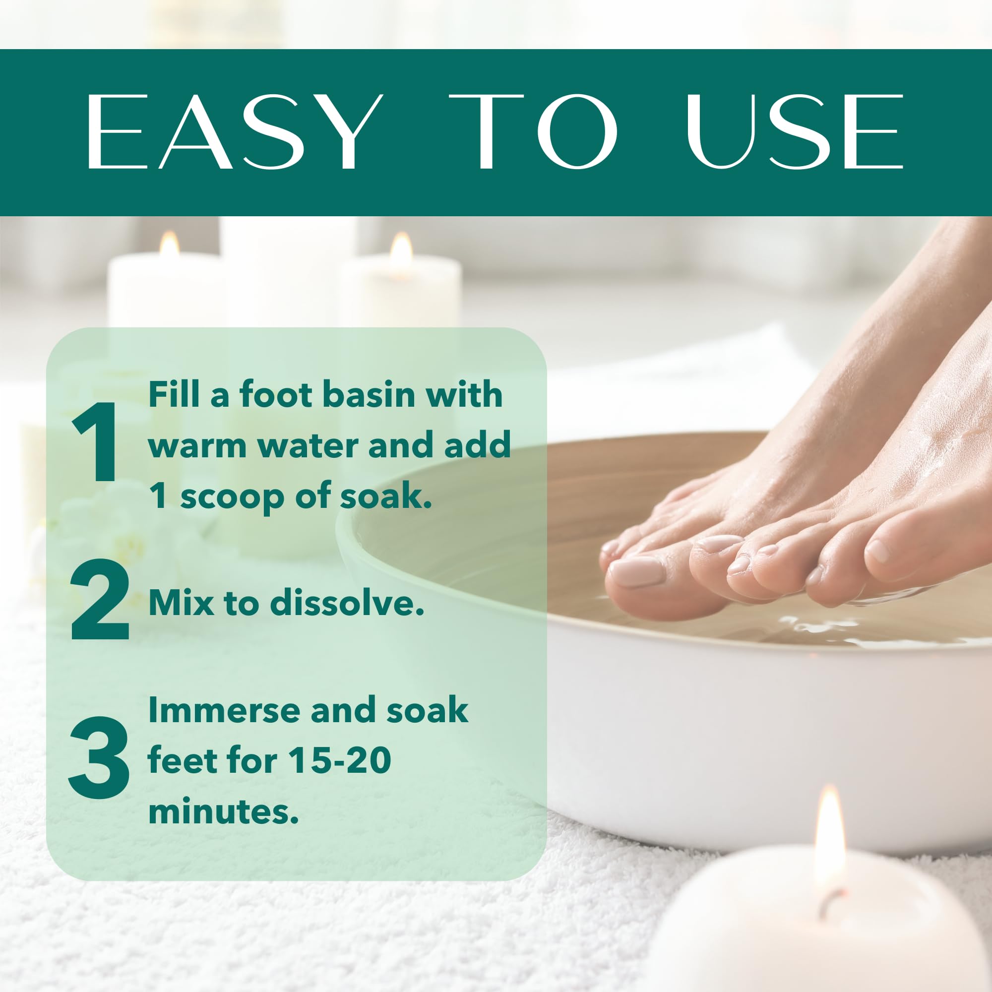 All natural vegan apple cider vinegar foot spa treatment package close up