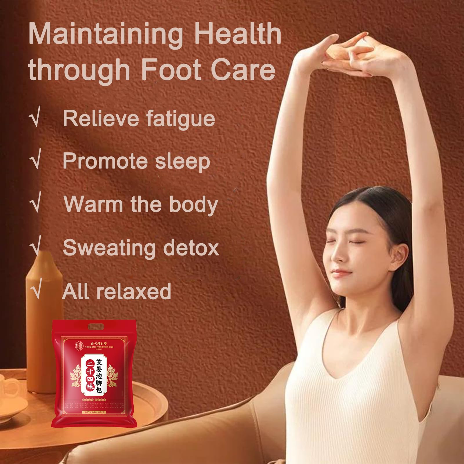 30 pack of ginger herbal foot soak bags for home spa
