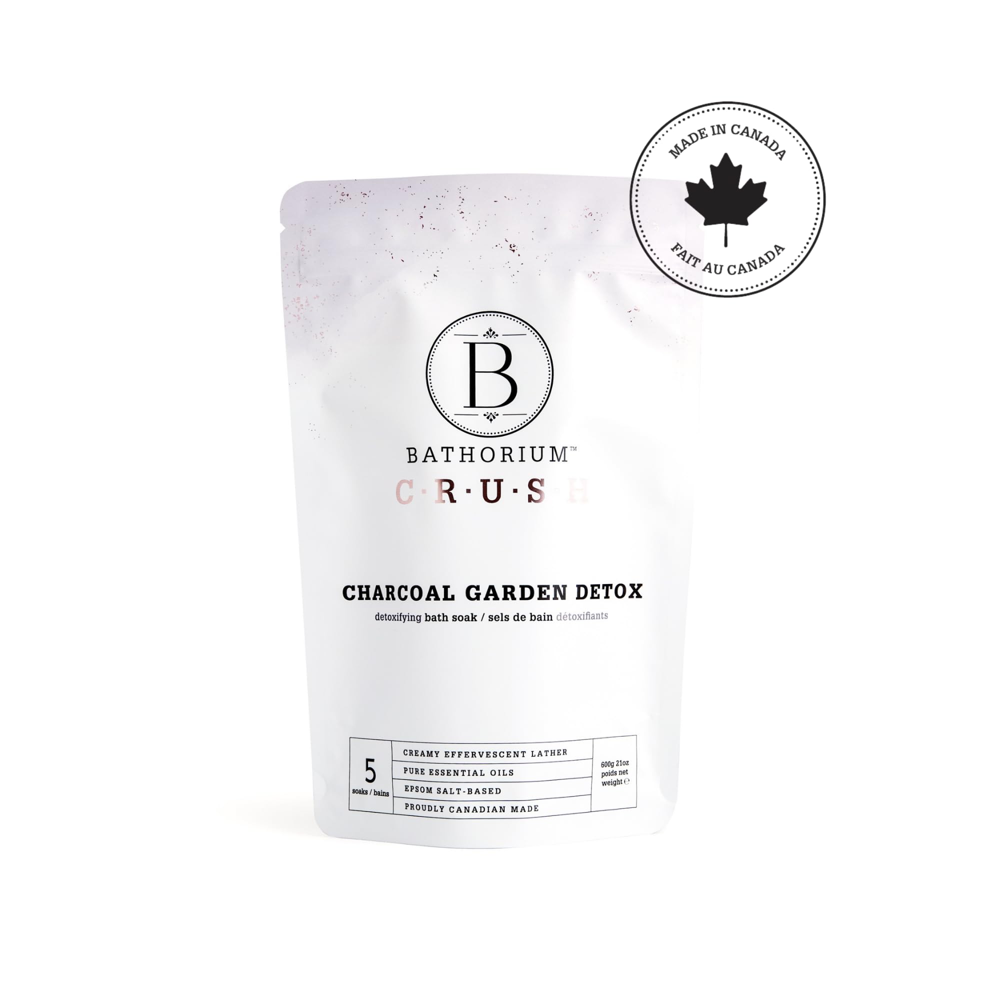 Bathorium Charcoal Garden Detox bath soak texture details