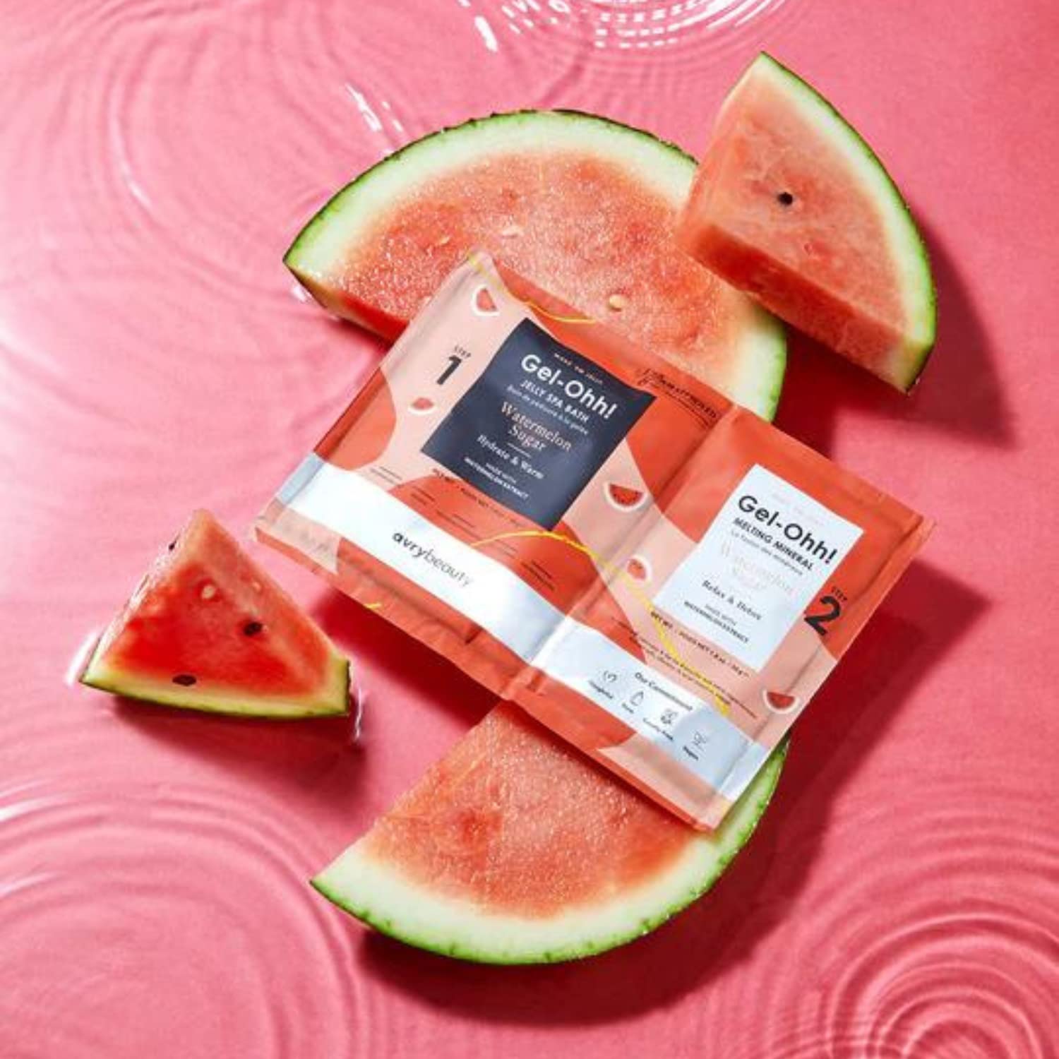 Watermelon scented jelly foot soak texture