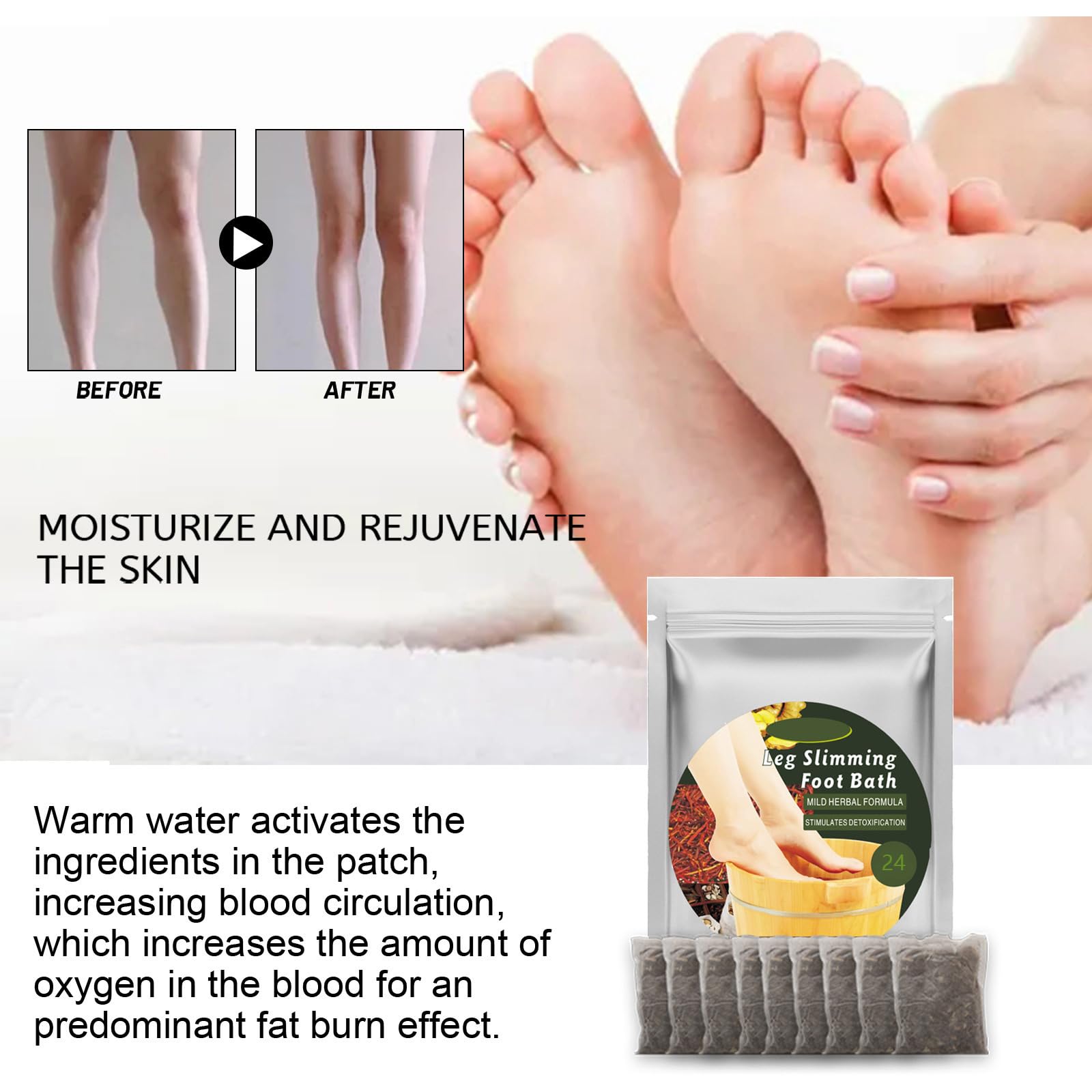 Detailed view of the herbal mesh bag for foot spa