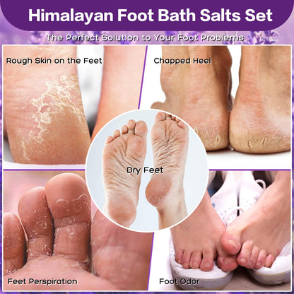 Top view of natural ingredients in Xiweioo foot soak salt