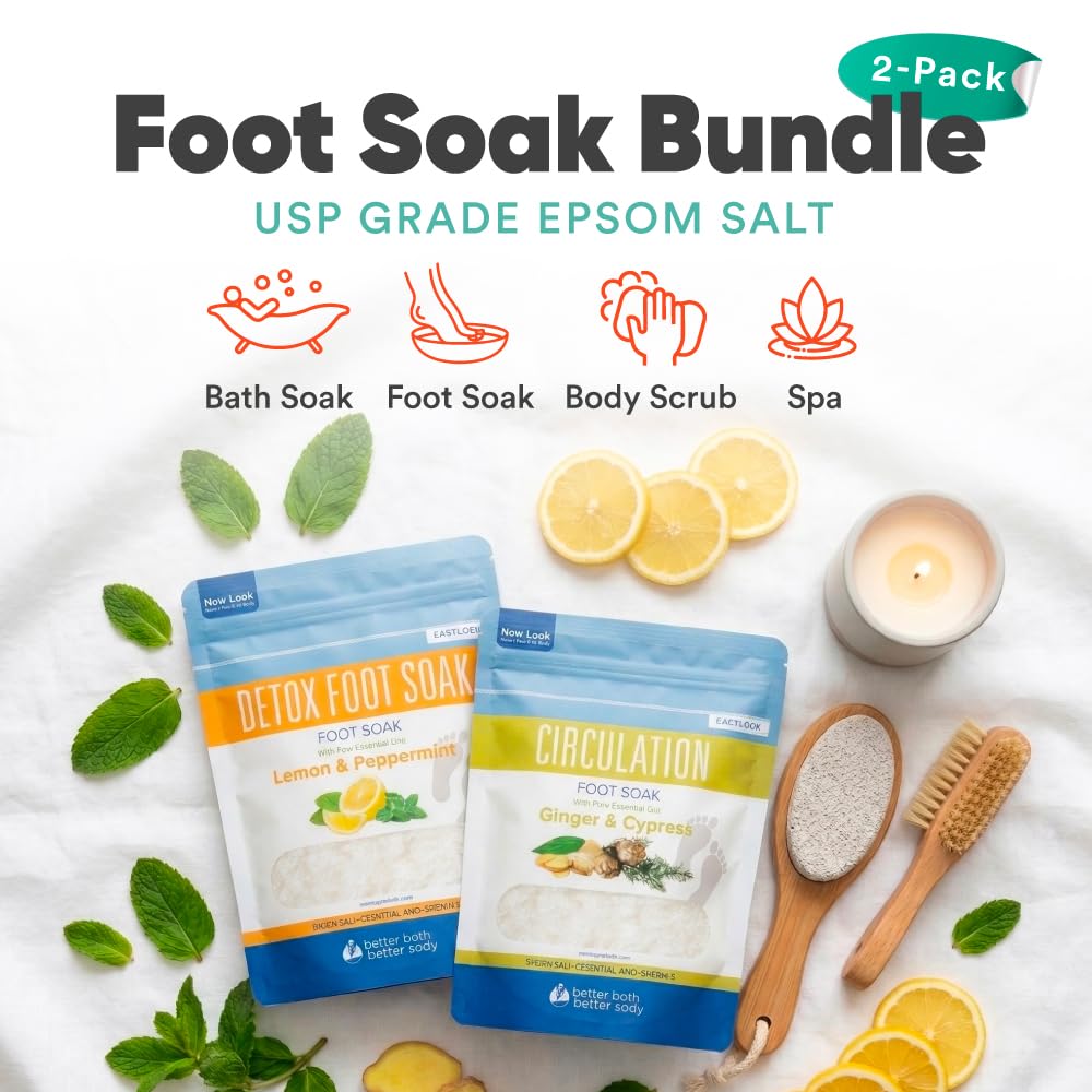 Ingredients and usage instructions on foot soak packaging