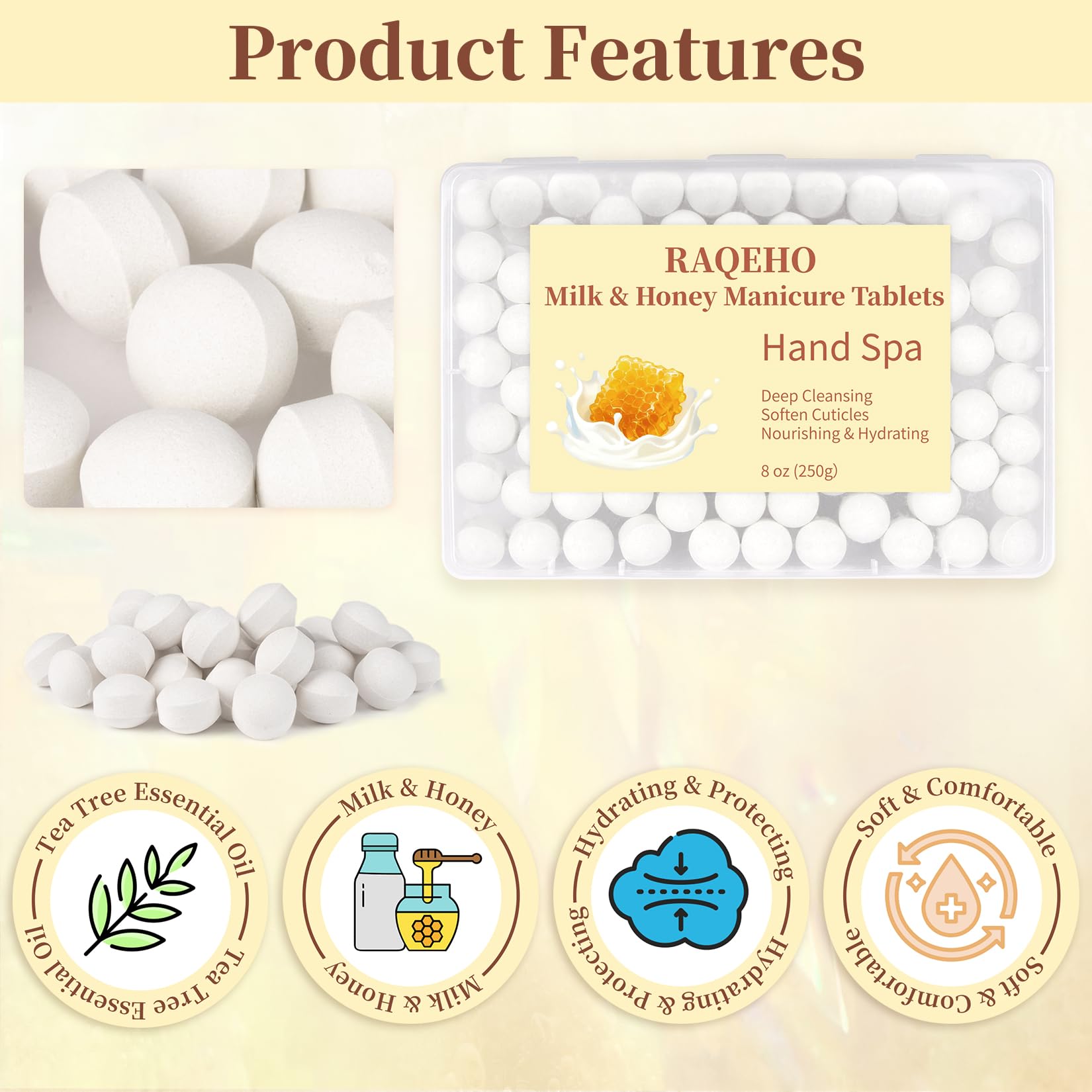 Hand spa treatment using Raqeho manicure tablets