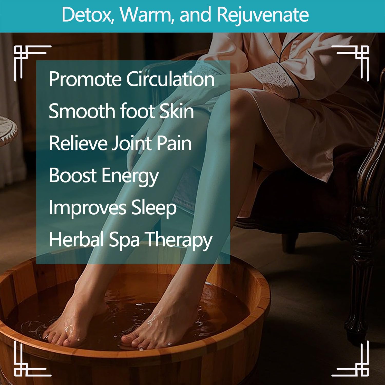 Ten pre-measured sachets of herbal foot soaking salts