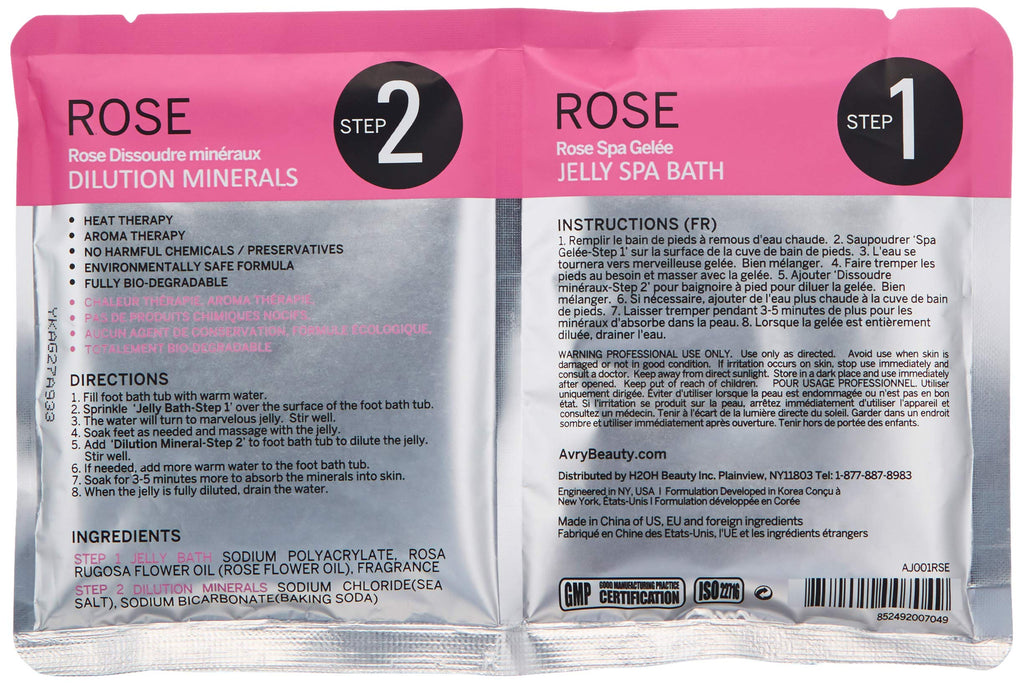 Avrybeauty rose water foot soak packet with dilution minerals
