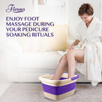Fivona portable pedicure tub filled with water for a relaxing foot spa session