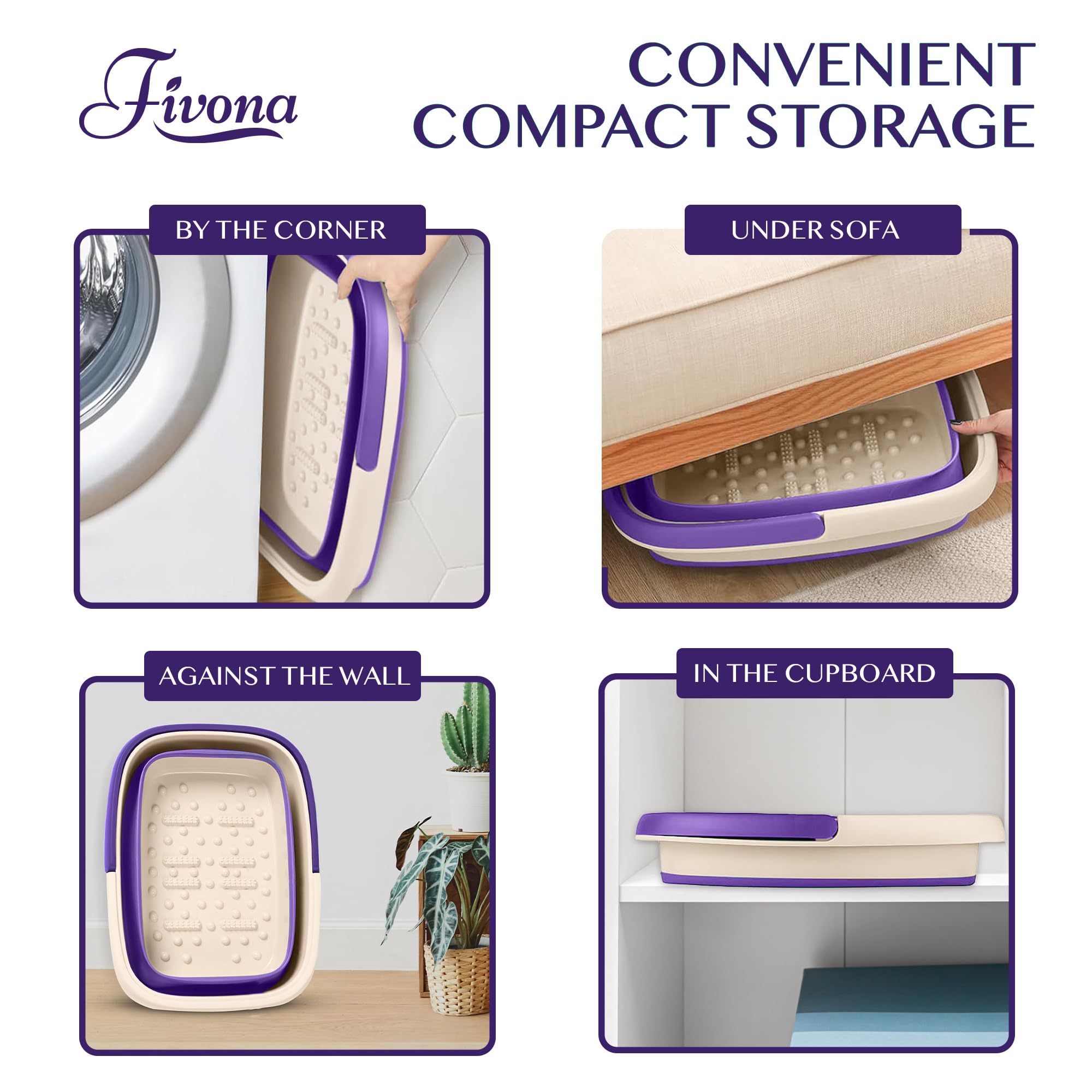 Fivona collapsible foot bath filled with water for home spa