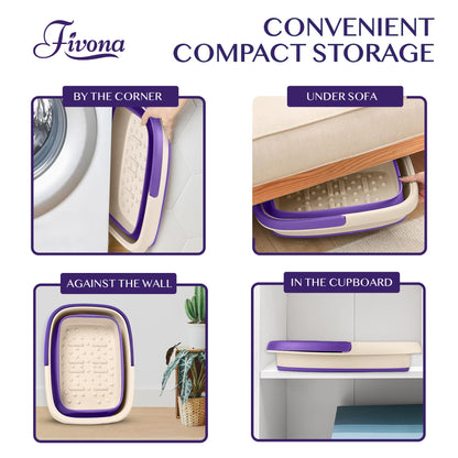 Fivona collapsible foot bath filled with water for home spa
