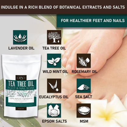 Ingredients label of Oriso Tea Tree Oil Foot Soak