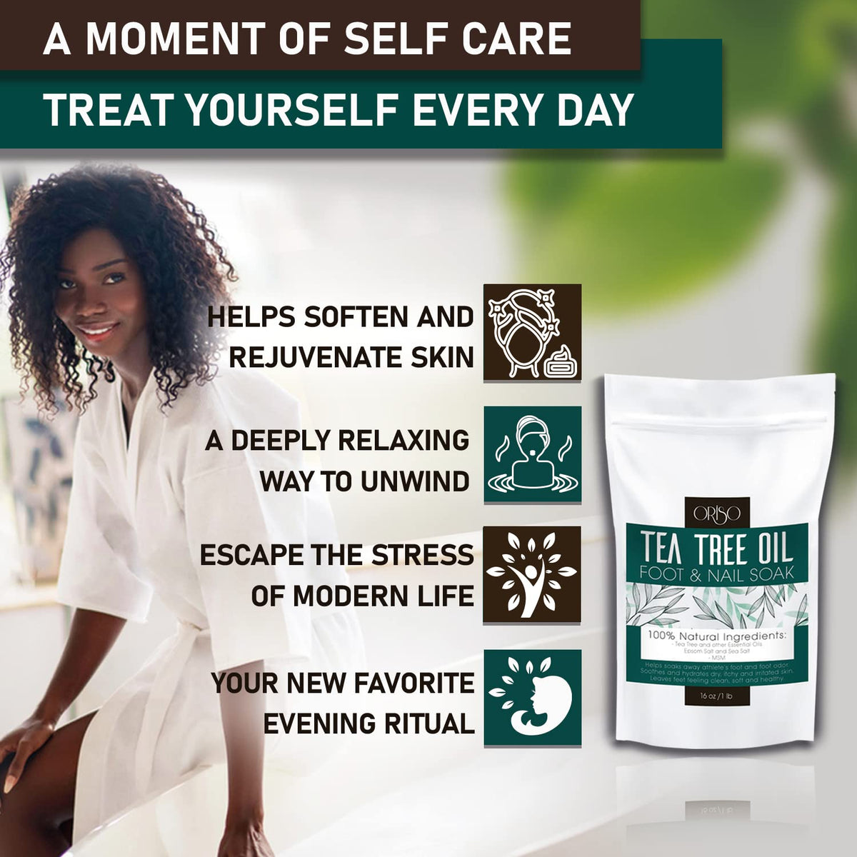 ORISO foot soak pouch ready for home spa use