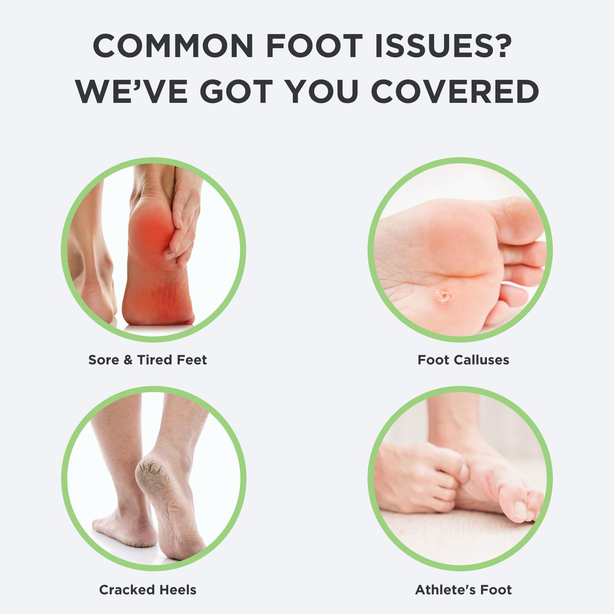 Step by step application of foot callus remover gel
