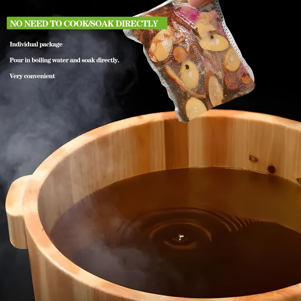 Lifestyle image of feet relaxing in a herbal foot bath