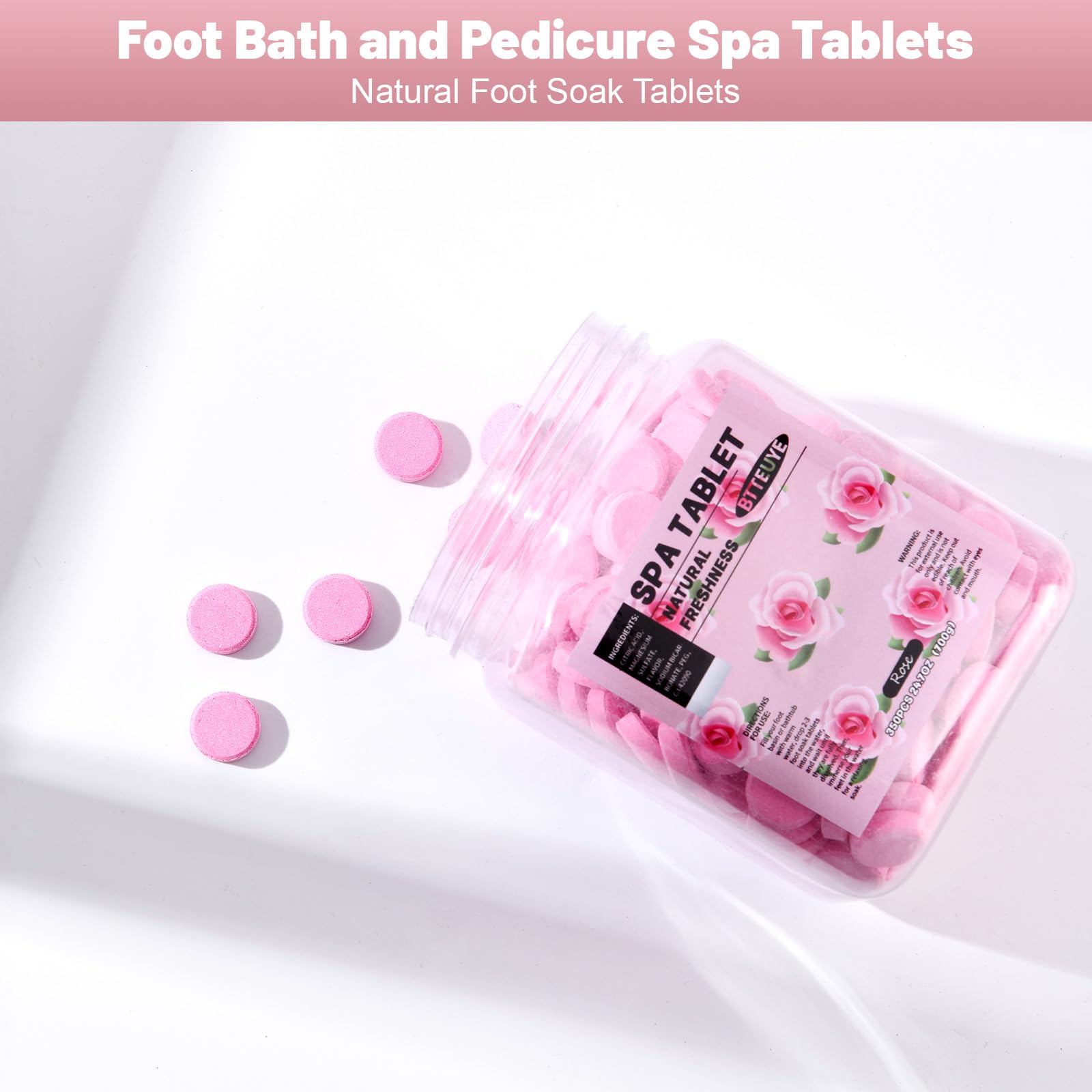 Btteuye pedicure tablets dissolving in a water basin