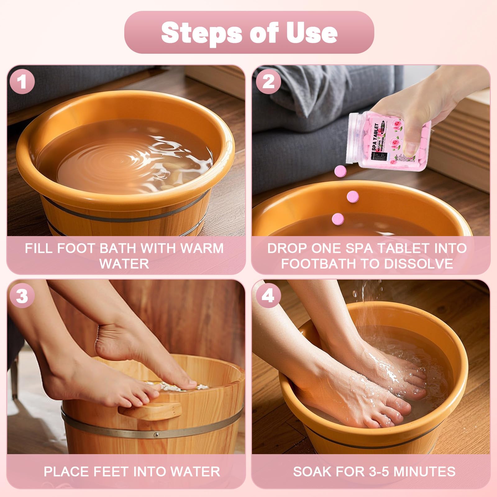 Detailed view of the 350 count pedicure tablet jar