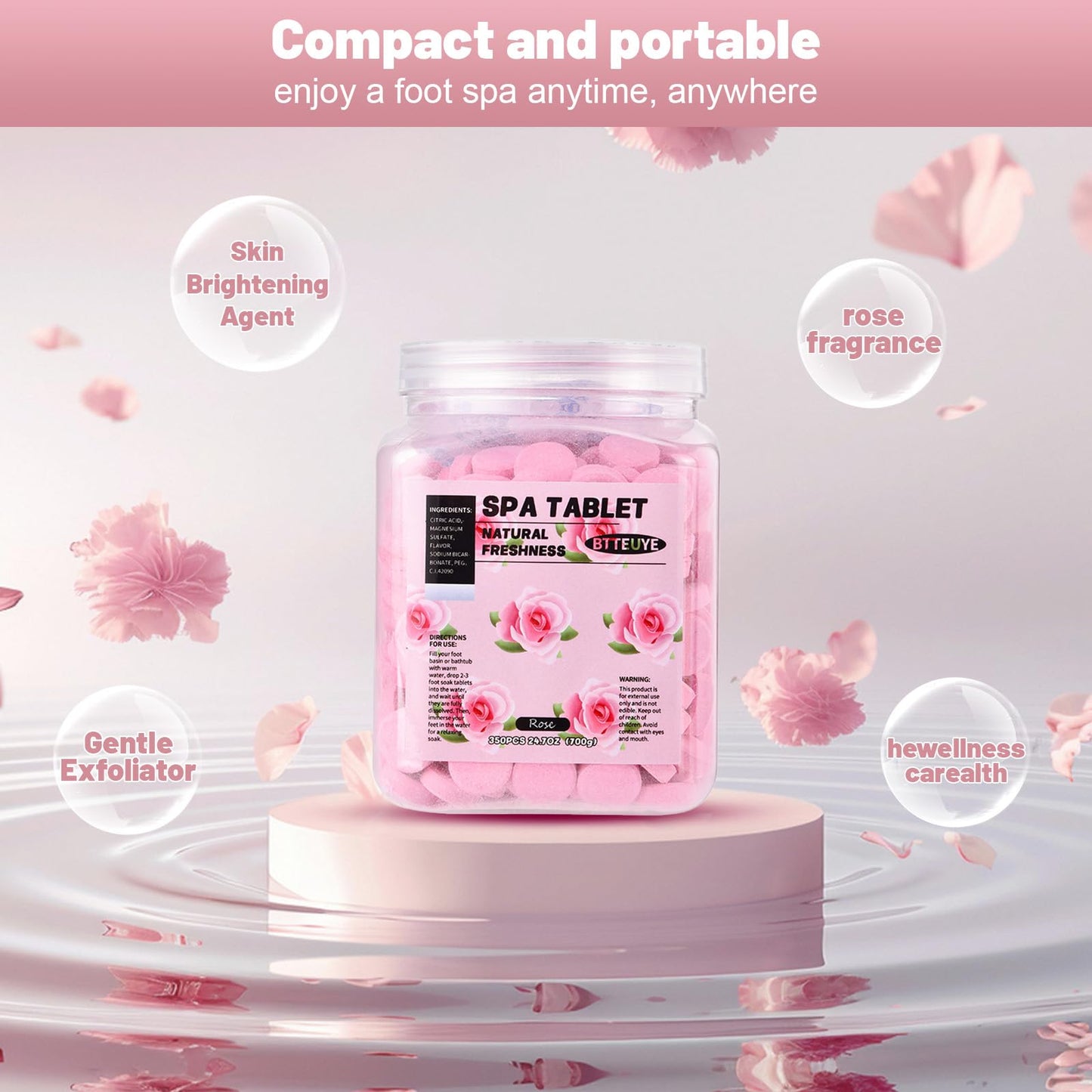 Natural and refreshing foot soak tablets for dry cracked feet