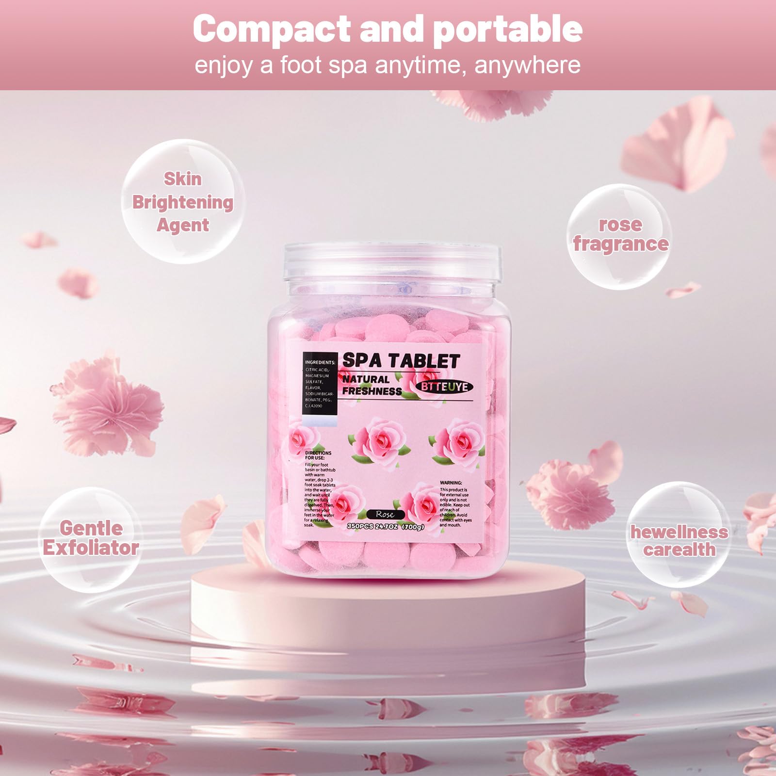 Natural and refreshing foot soak tablets for dry cracked feet