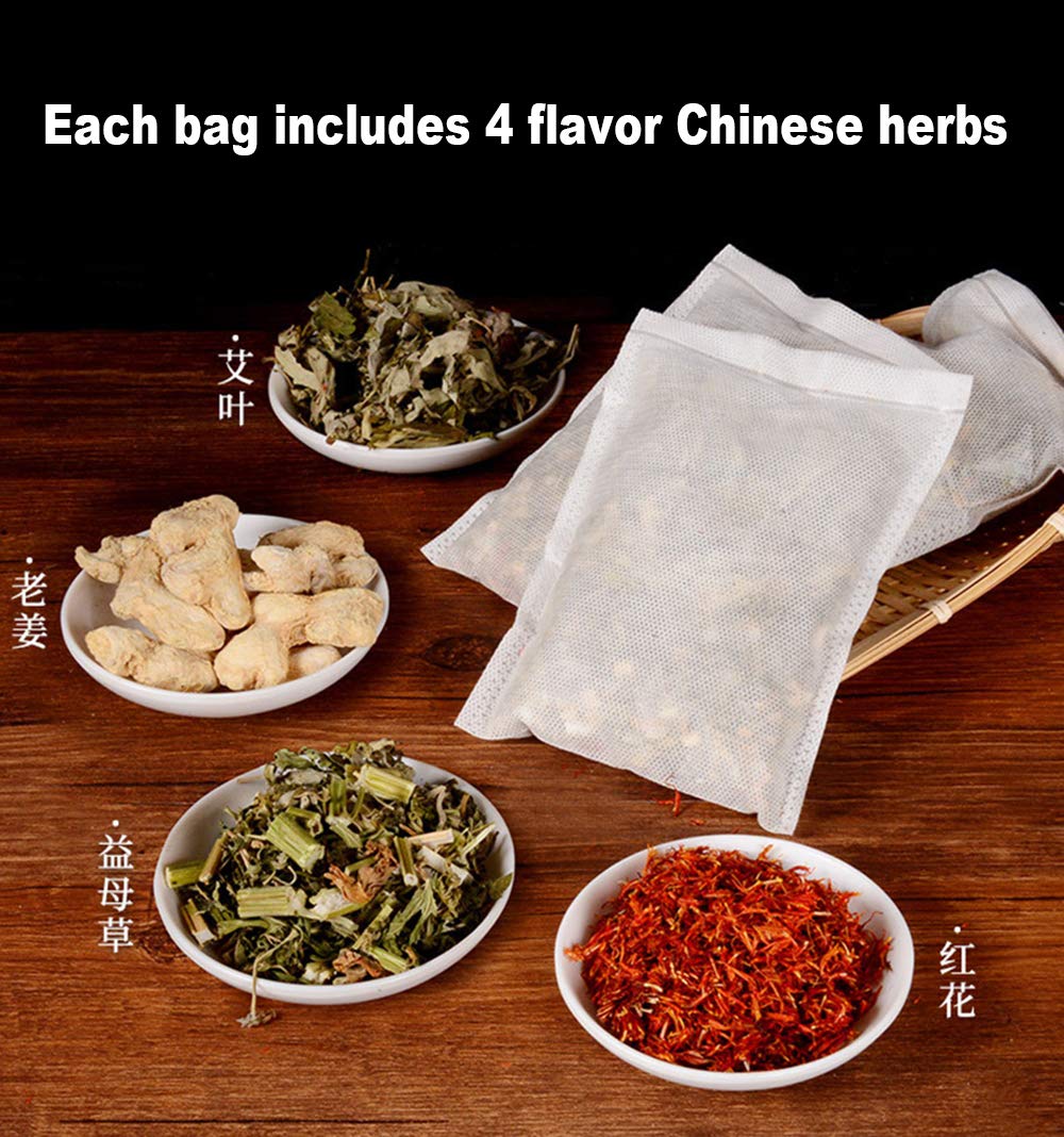 An open box displaying 30 count of authentic Chinese medicine foot bath herb packets