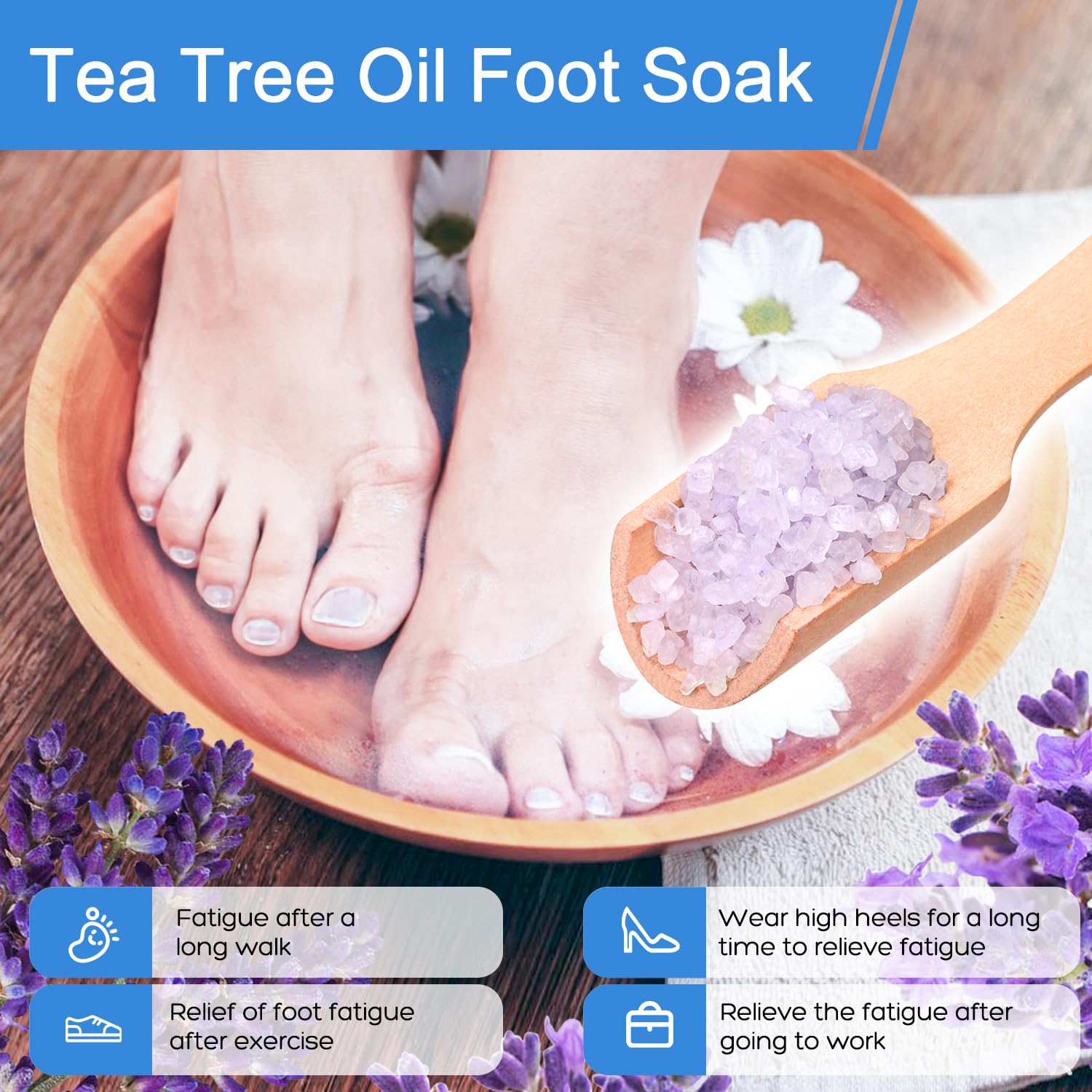 Lavender infused Himalayan pink salt packets for foot spa