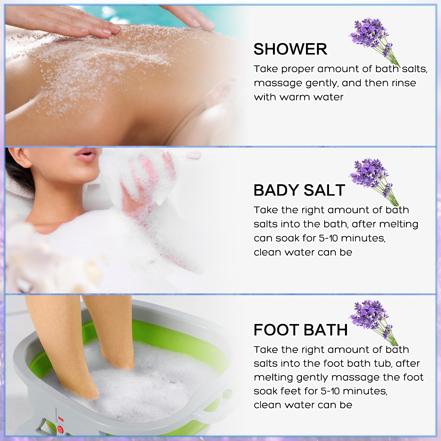 Foot soaking basin with Himalayan and Epsom salt blend