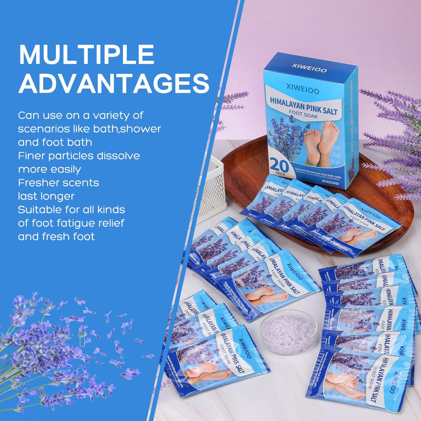 Using Xiweioo salt soak for pedicure callus removal preparation