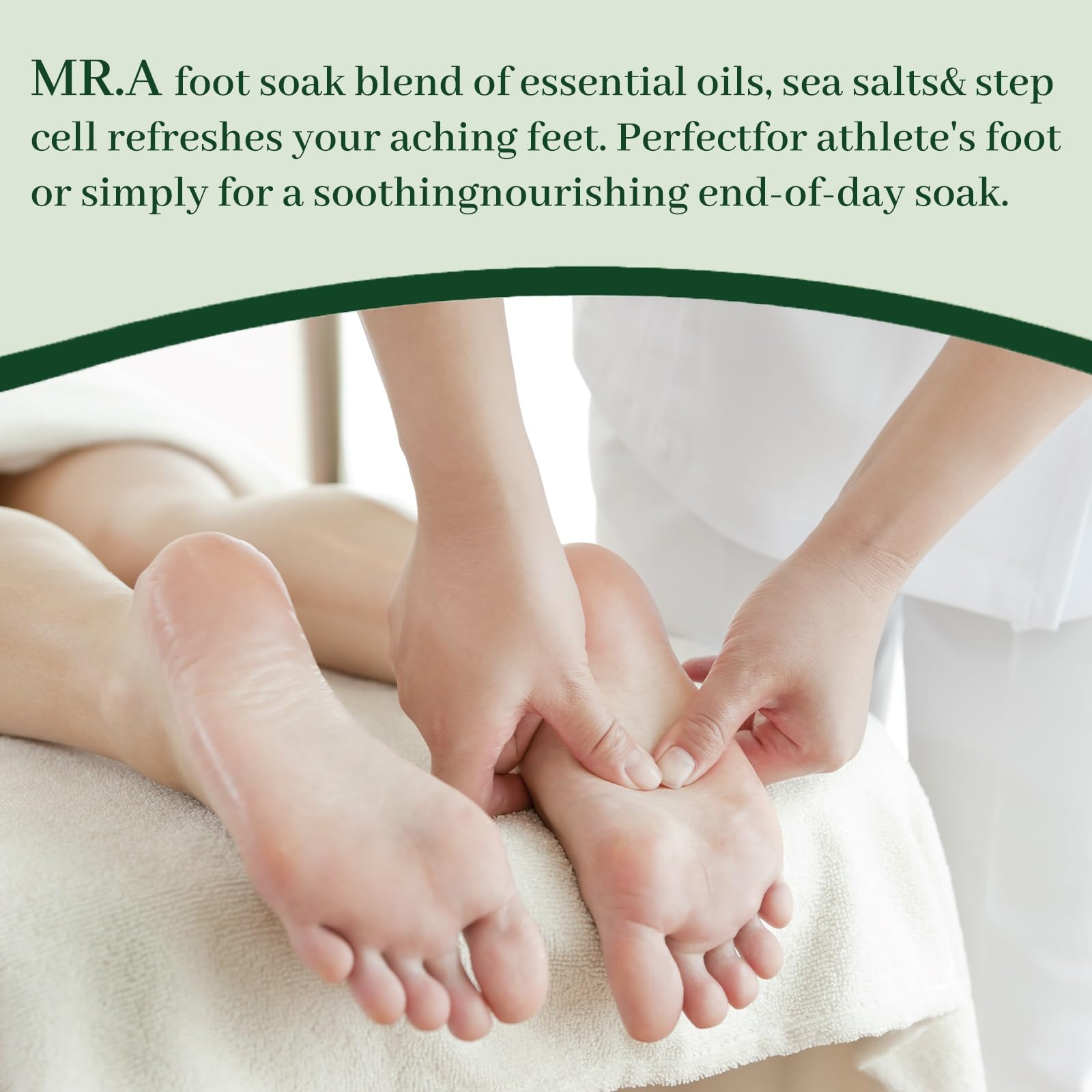 Mr. A foot soak packaging showing ingredients and 10 pack count
