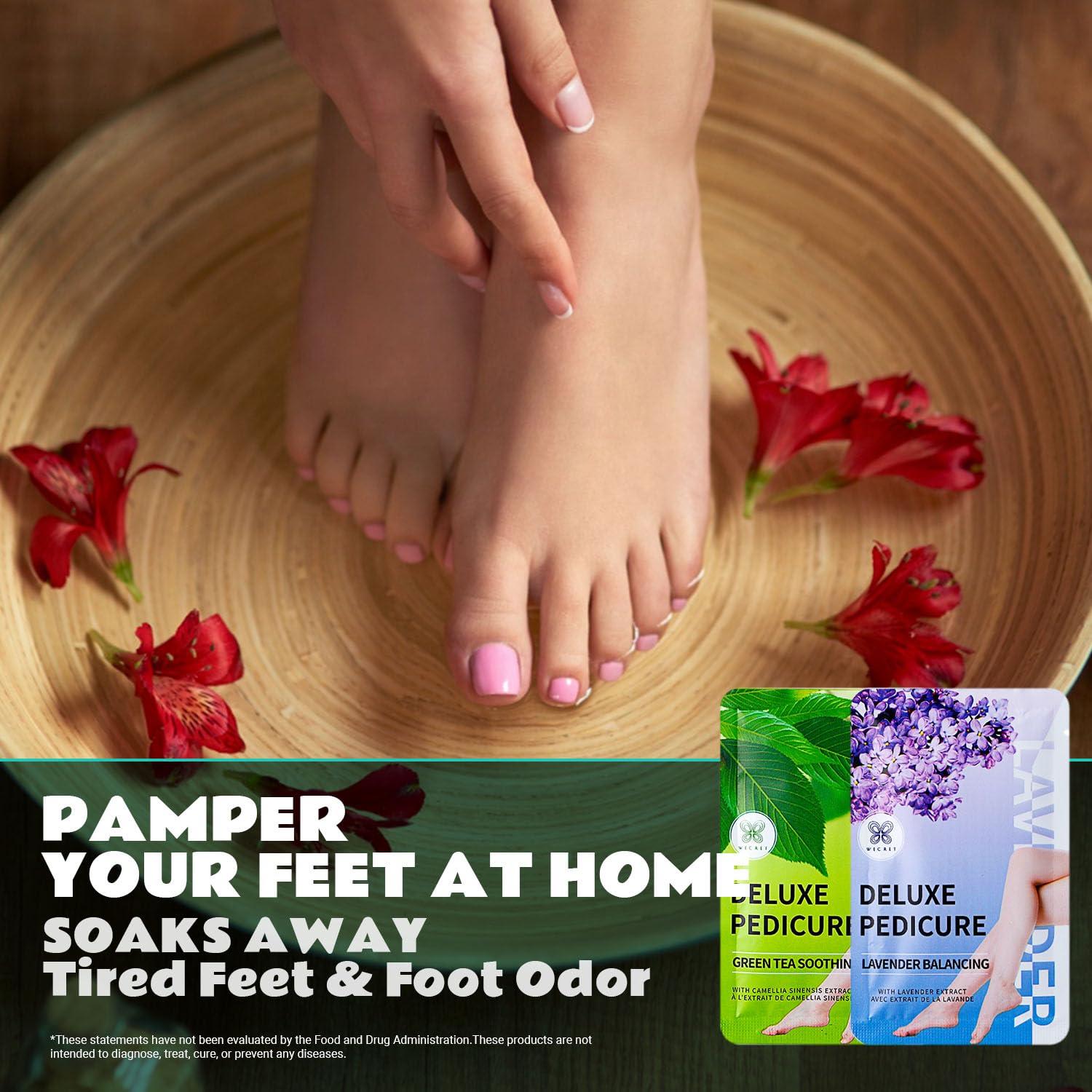 Detailed view of sea salt foot soak ingredients