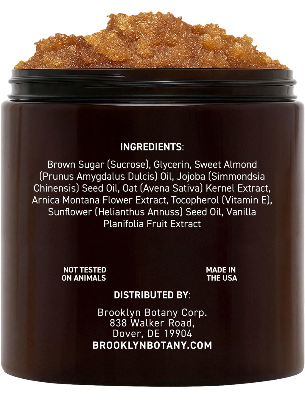 Brooklyn Botany Brown Sugar Body Scrub texture and granules close up
