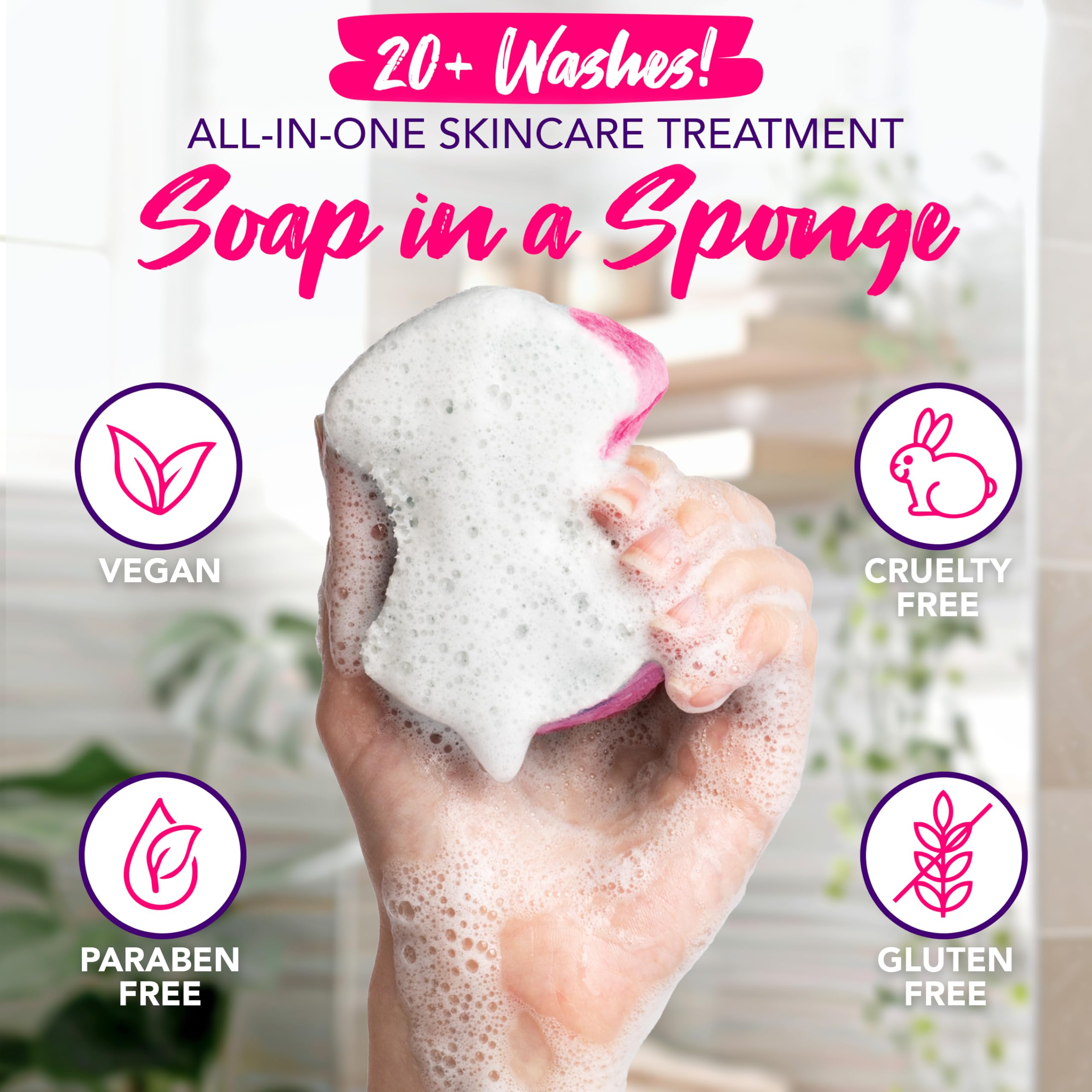 Spongeables Pedi Scrub Lavender soap infused foot sponge texture close up
