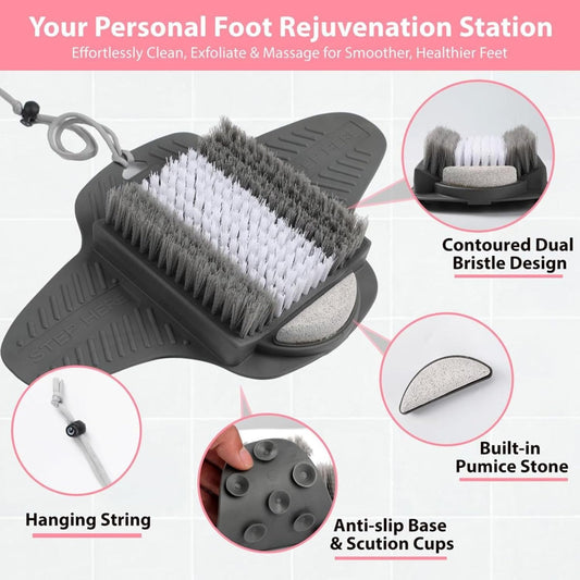 Efforest foot scrubber mat showing non-slip suction cups on the bottom