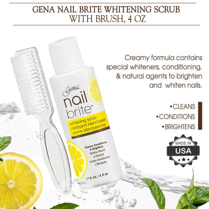Gena nail whitening treatment cream being applied to stained fingernails