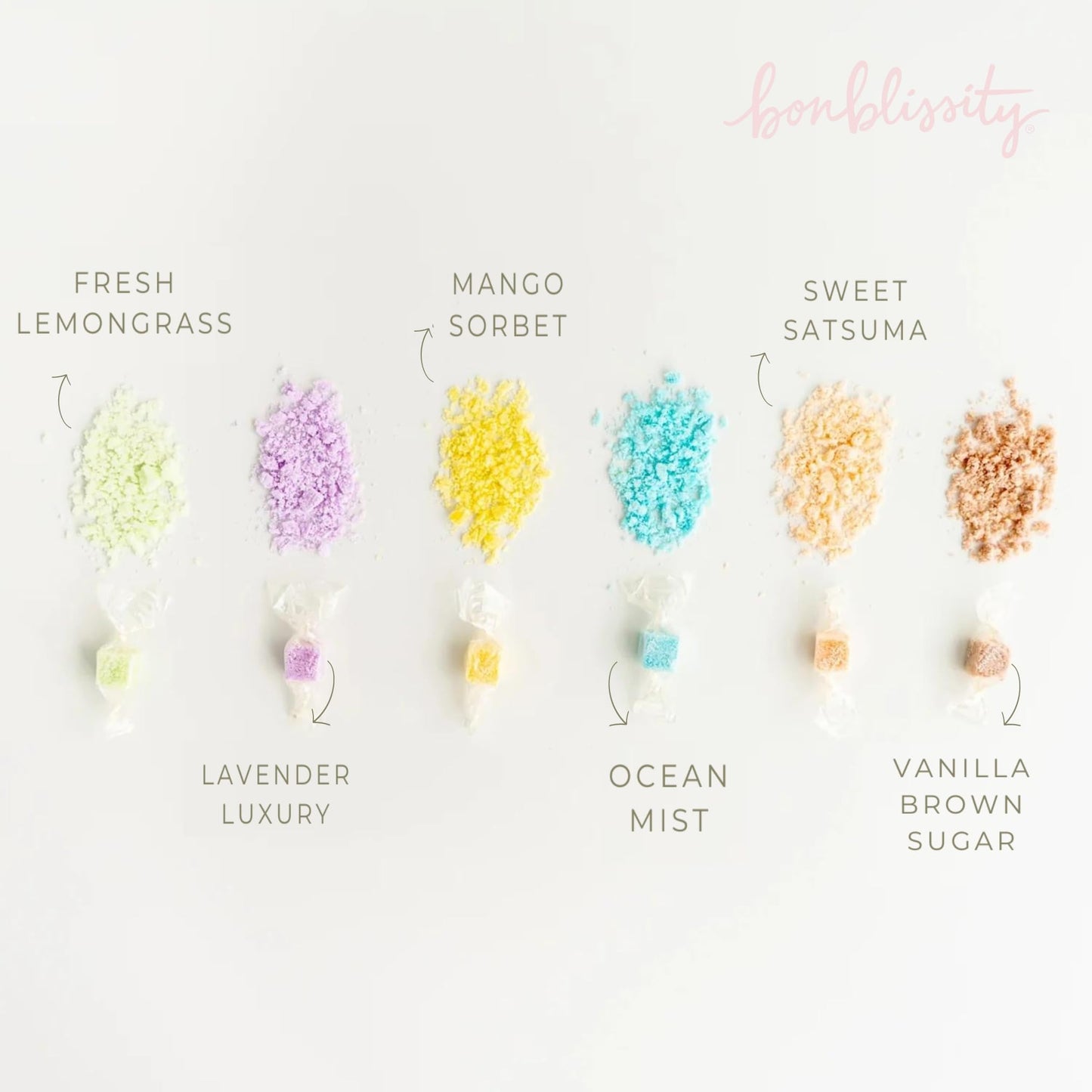 Bonblissity sugar scrub cube being used on hand for exfoliation