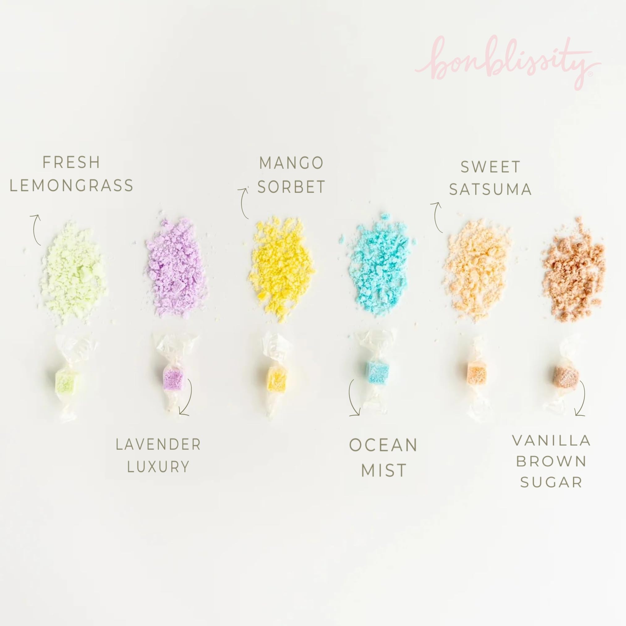 Bonblissity sugar scrub cube being used on hand for exfoliation